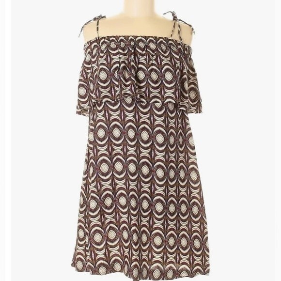 H&M abstract print off shoulder dress size 2 - Picture 1 of 6